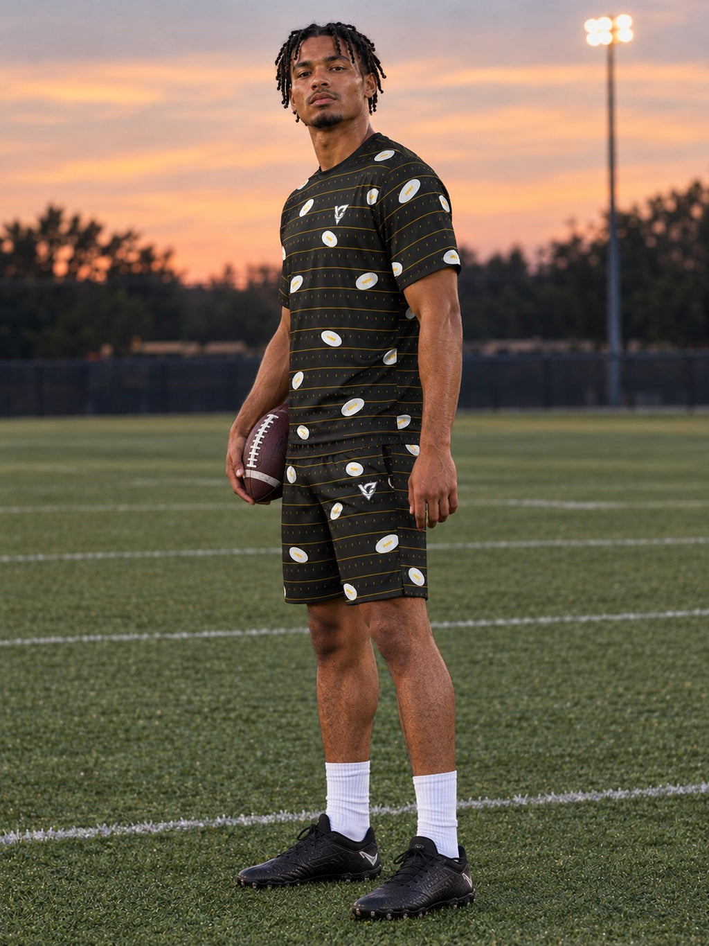 Football Gold Rush Gridiron Men's Sports Jersey, side view
