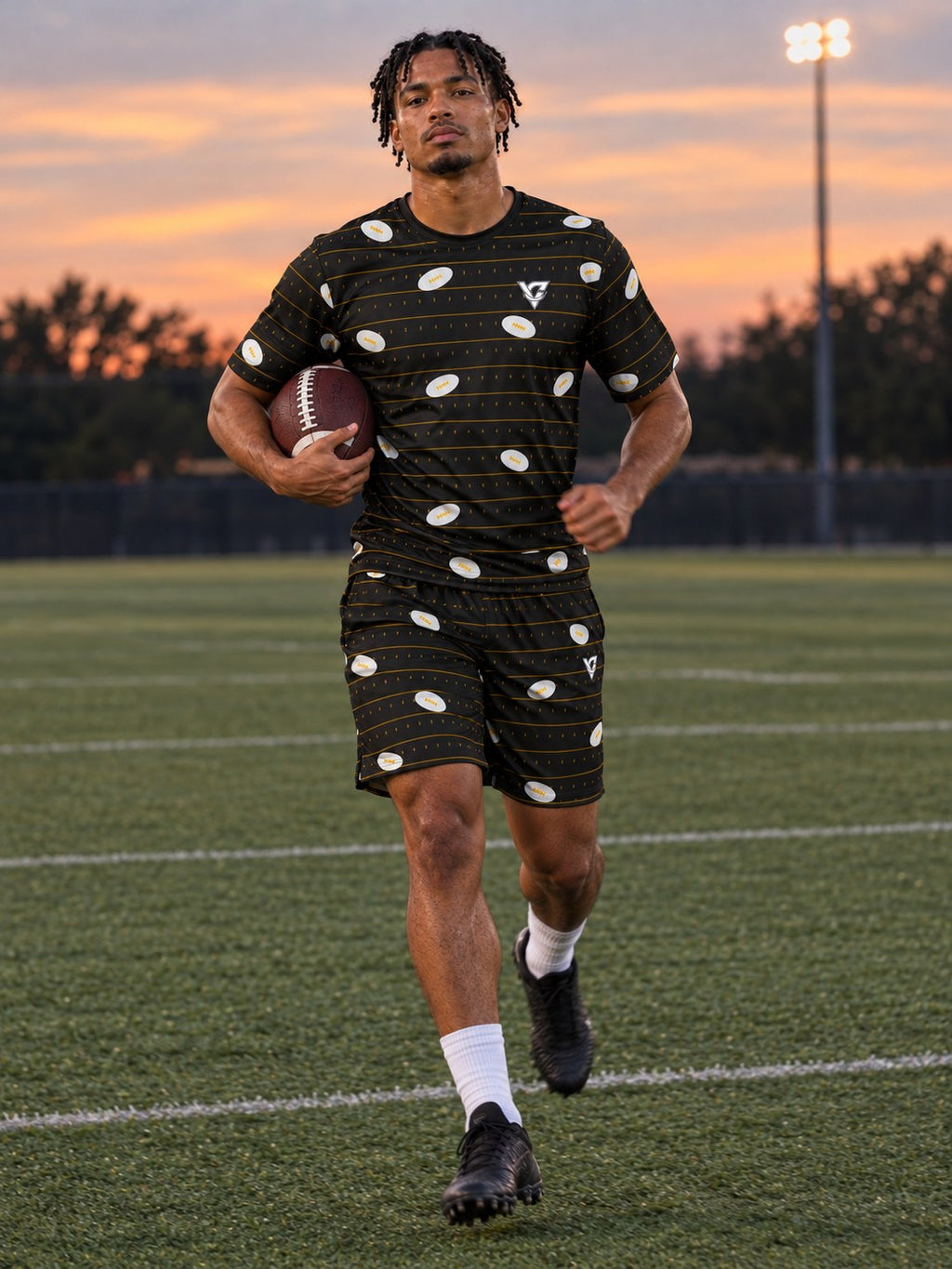 Football Gold Rush Gridiron Men's Sports Jersey, in action
