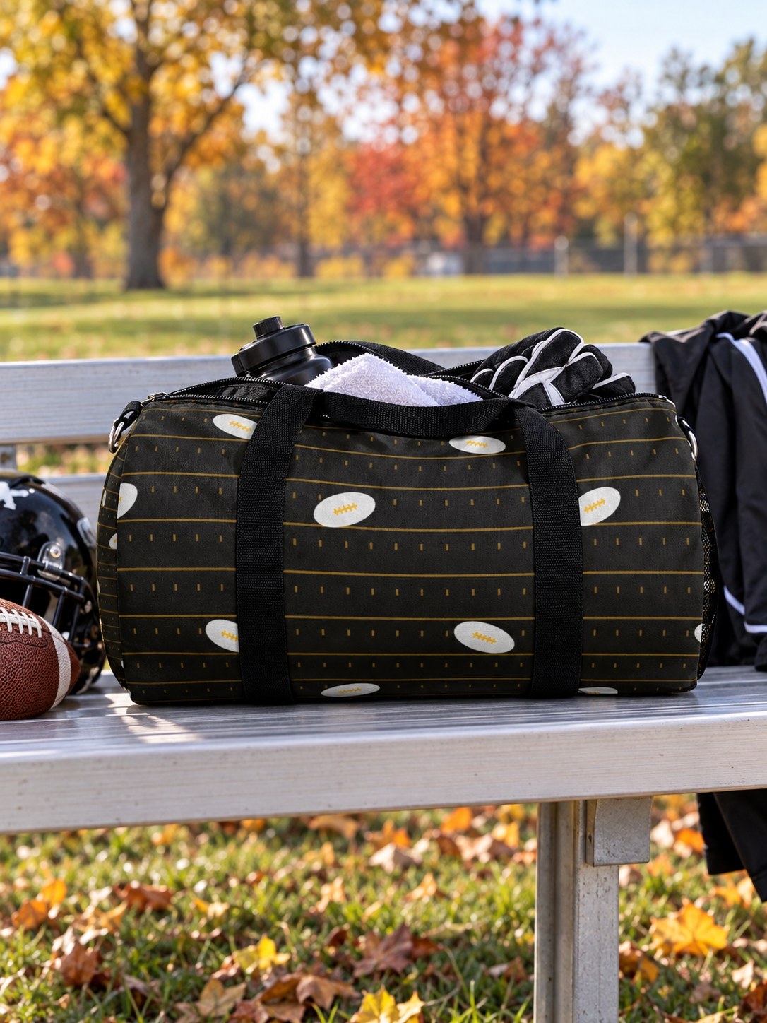 Football Gold Rush Gridiron Duffel Bag, lifestyle detail