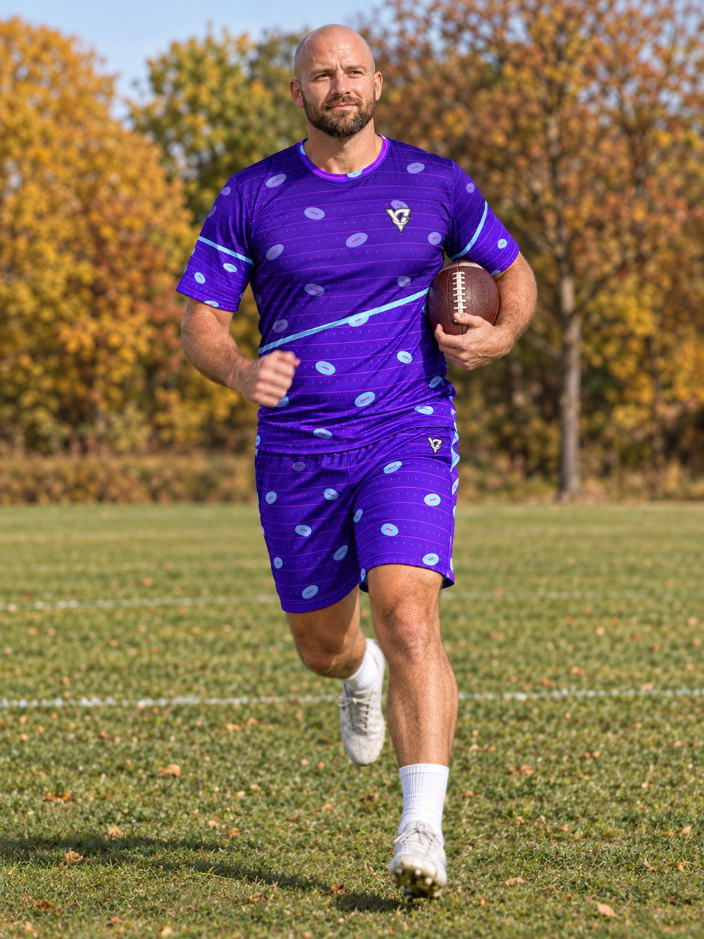 Football Ultra Violet Gridiron Men's Sports Jersey, in action