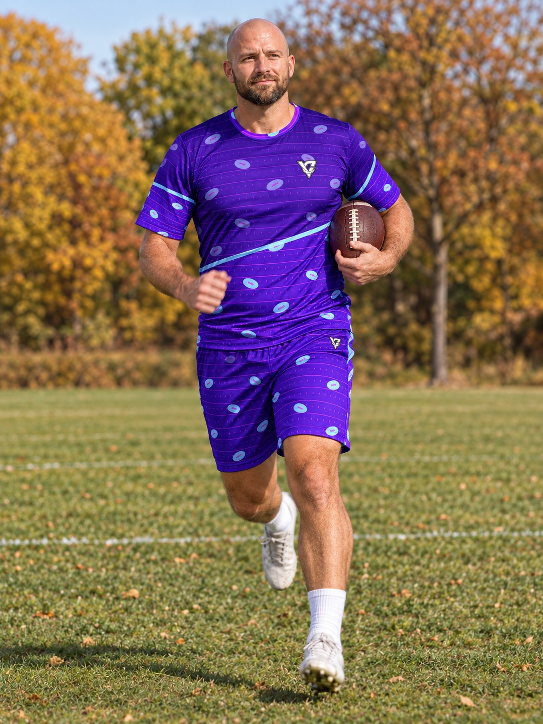 Football Ultra Violet Gridiron Men's Sports Jersey, in action