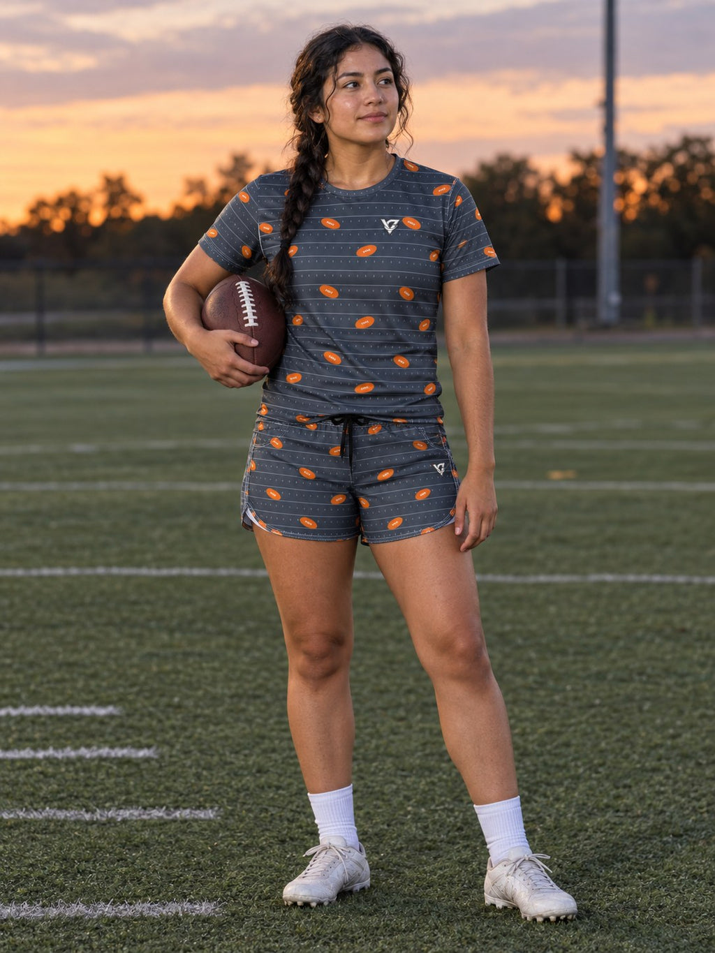 Football Slate Storm Gridiron Women's Sports Jersey, front view
