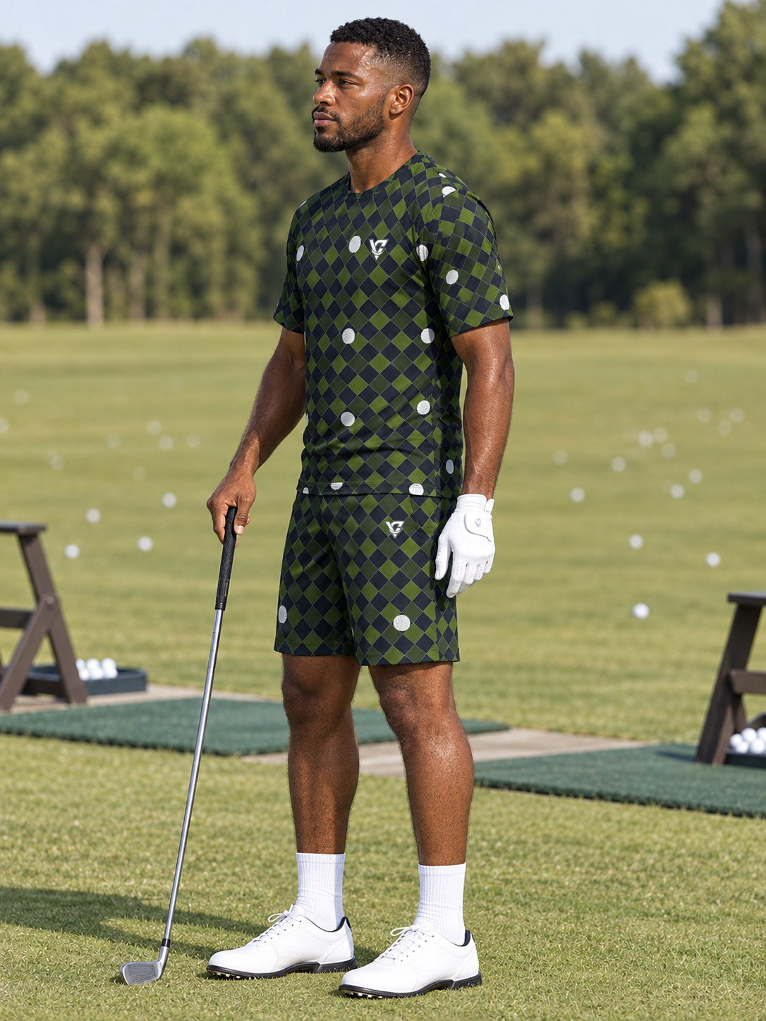 Golf Volt Night Dimple Links Men's Sports Jersey, side view