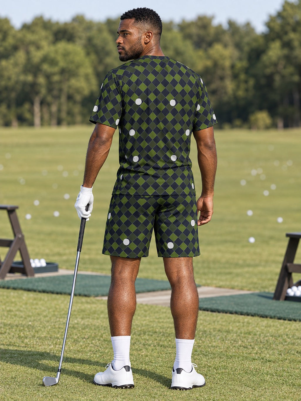 Golf Volt Night Dimple Links Men's Sports Jersey, back view