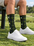 Golf Volt Night Dimple Links Athletic Crew Socks, lifestyle photo