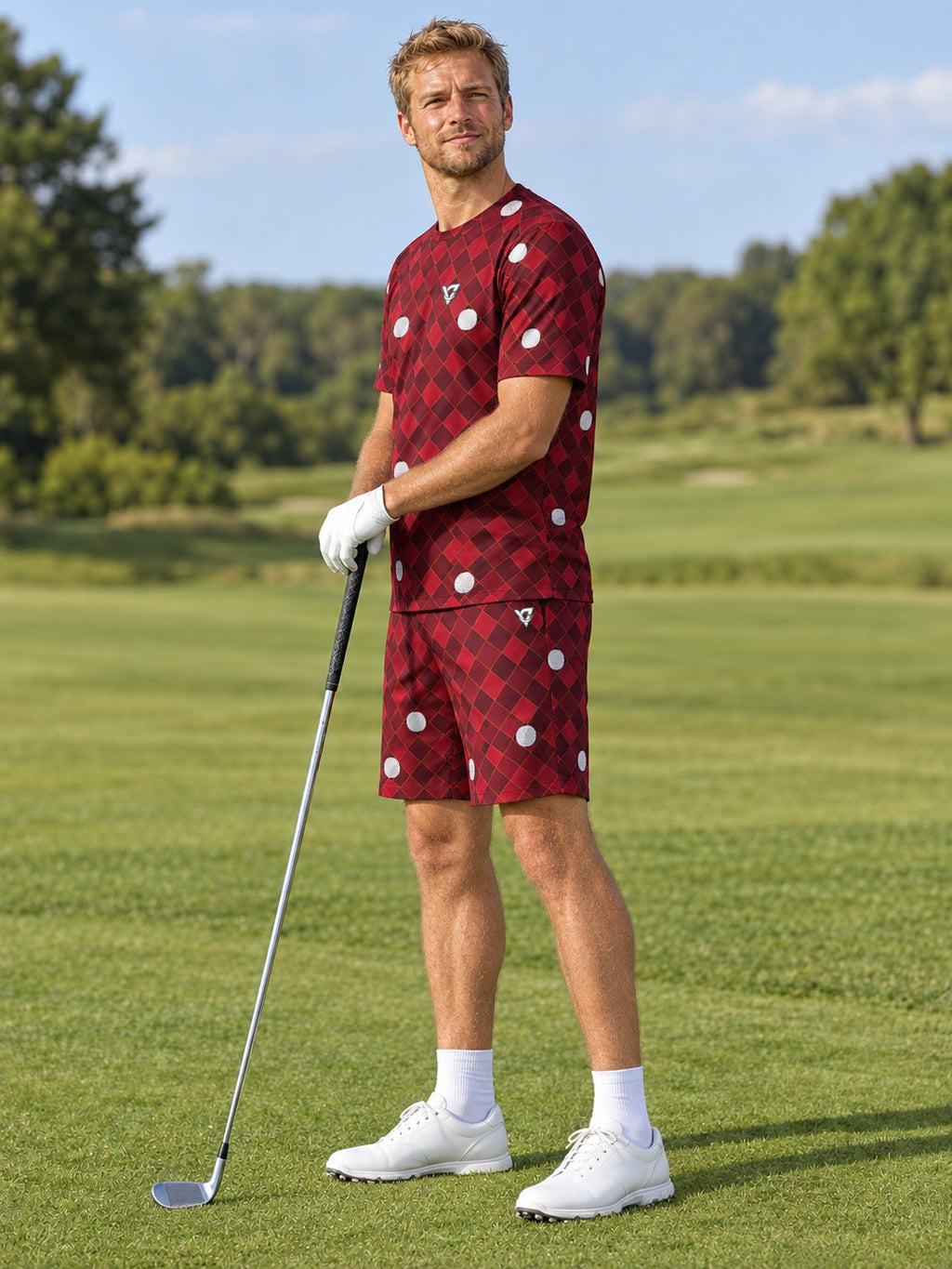 Golf Crimson Blaze Dimple Links Men's Sports Jersey, side view
