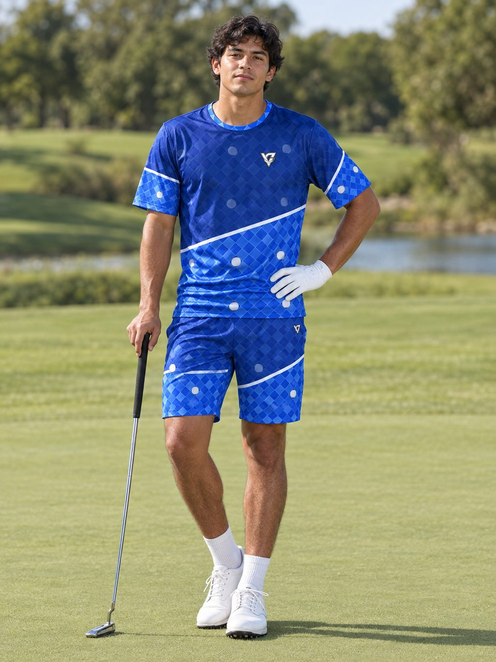 Golf Royal Ice Dimple Links Men's Sports Jersey, front view
