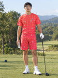 Golf Sunset Fade Dimple Links Men's Sports Jersey, front view