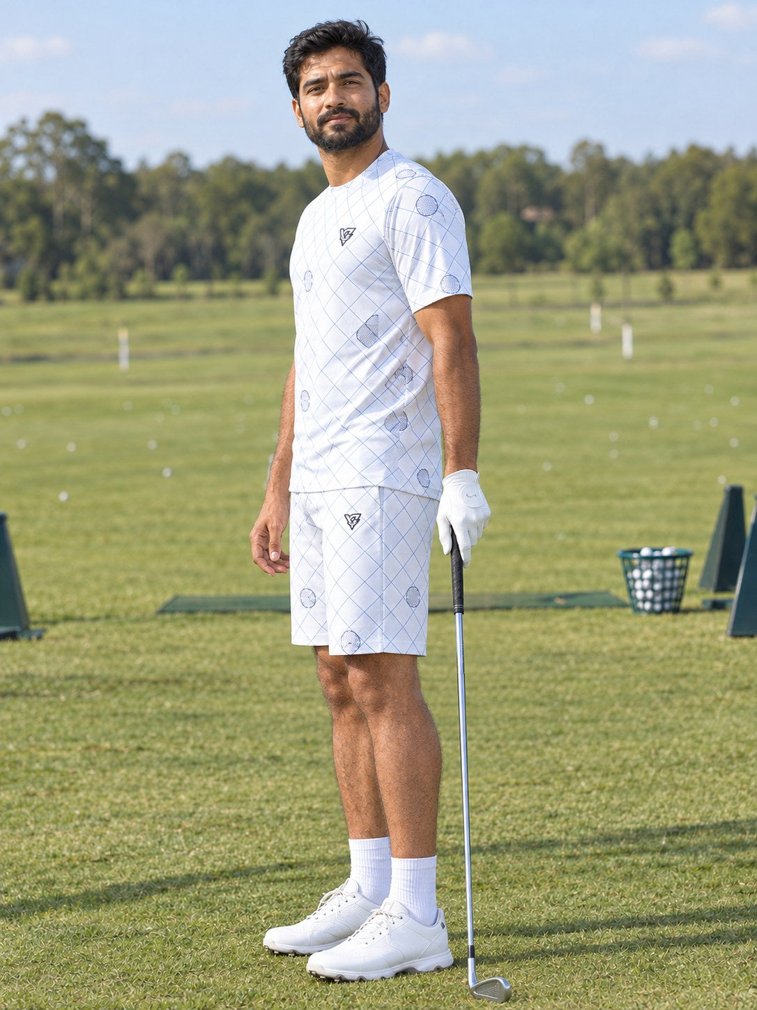 Golf Arctic White Dimple Links Men's Sports Jersey, side view