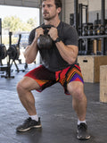 Men's Crimson Ember Athletic Multipurpose Shorts – gym training, front view