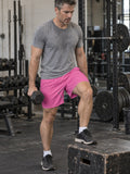 Men's Electric Pink Essential Athletic Multipurpose Shorts – gym training, front view