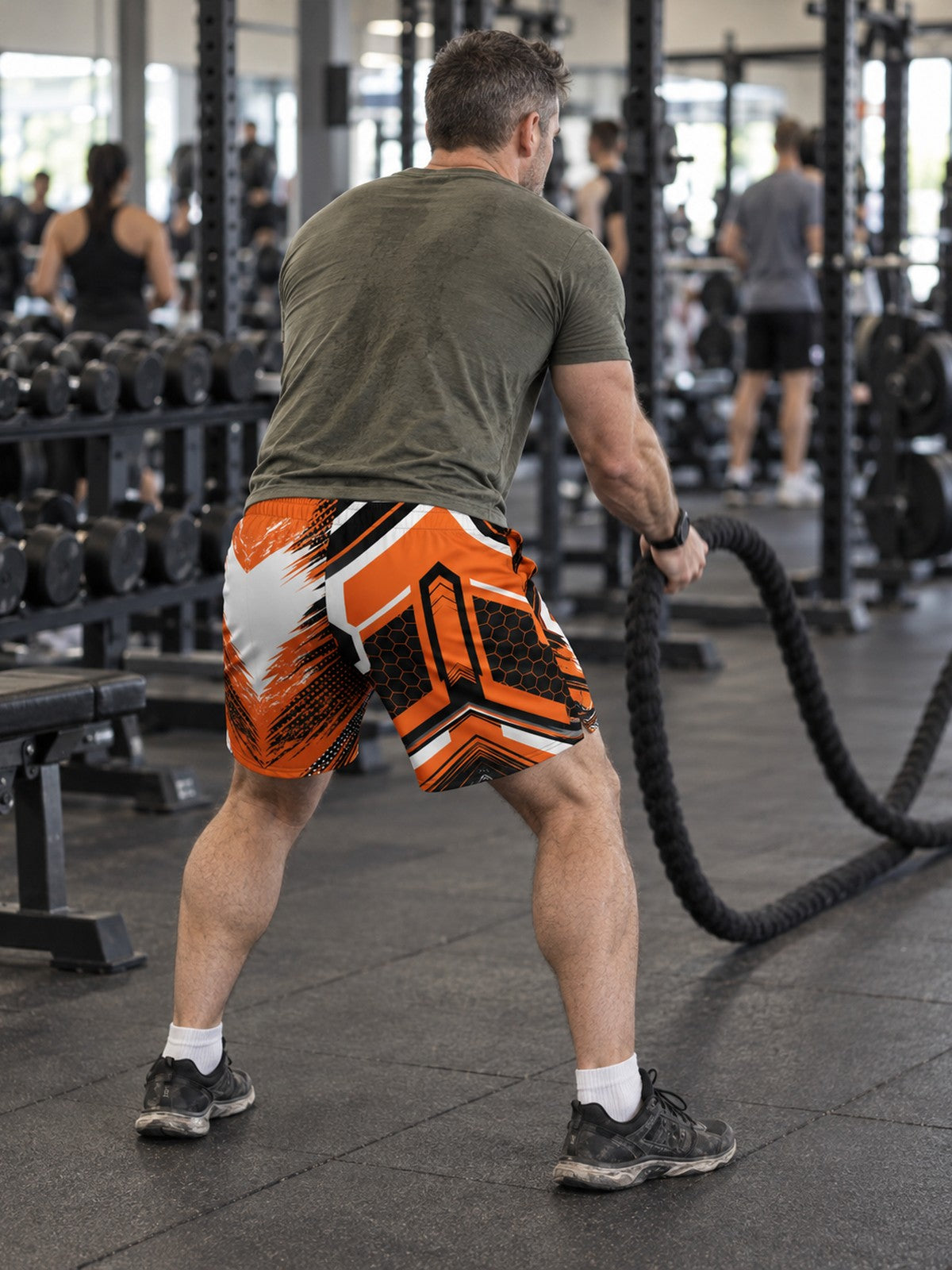 Men's Inferno Strike Athletic Multipurpose Shorts – gym training, rear view