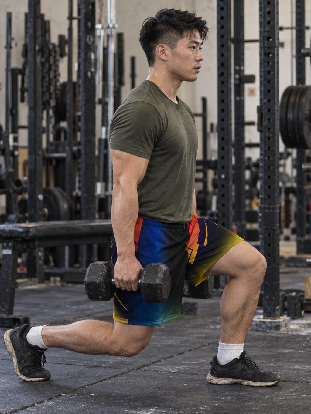 Men's Midnight Horizon Athletic Multipurpose Shorts – gym training, side view