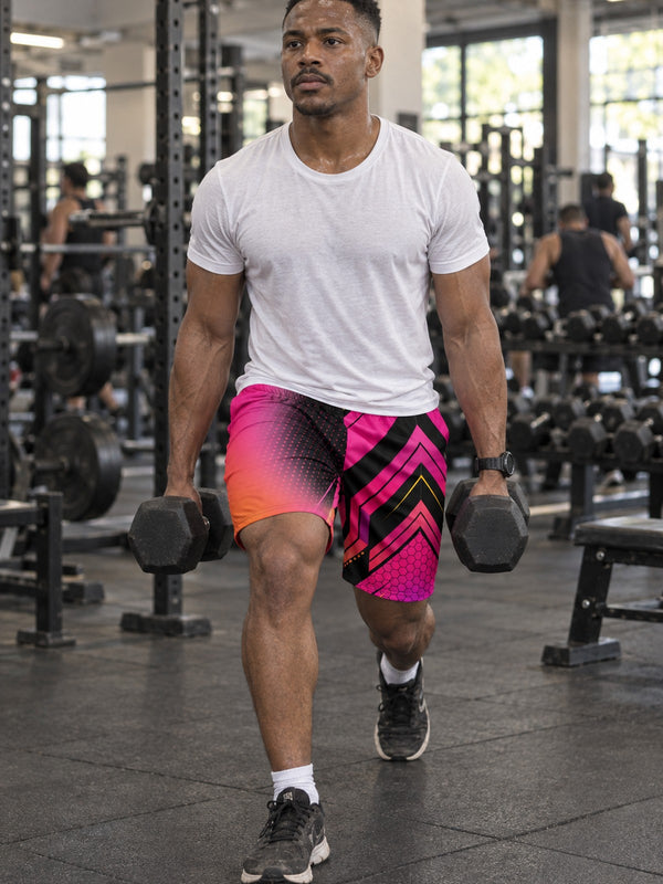 Men's Neon Magenta Inferno Athletic Multipurpose Shorts