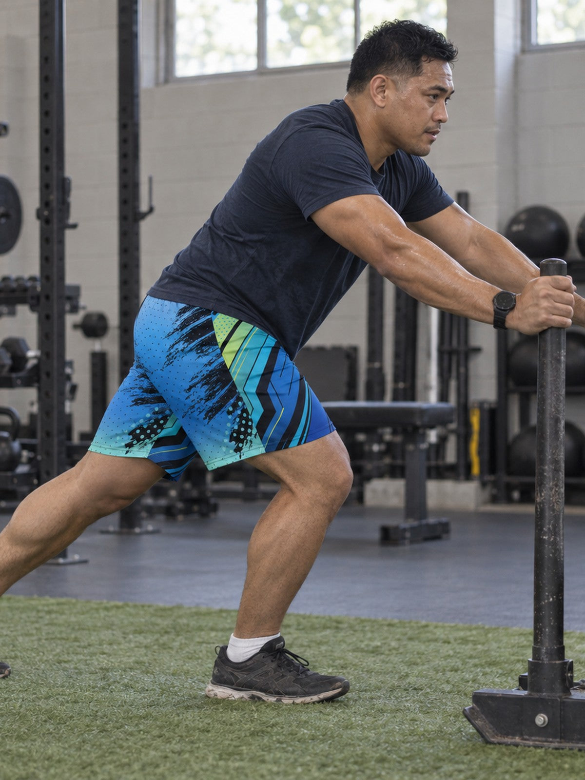 Men's Ocean Surge Athletic Multipurpose Shorts – gym training, side view