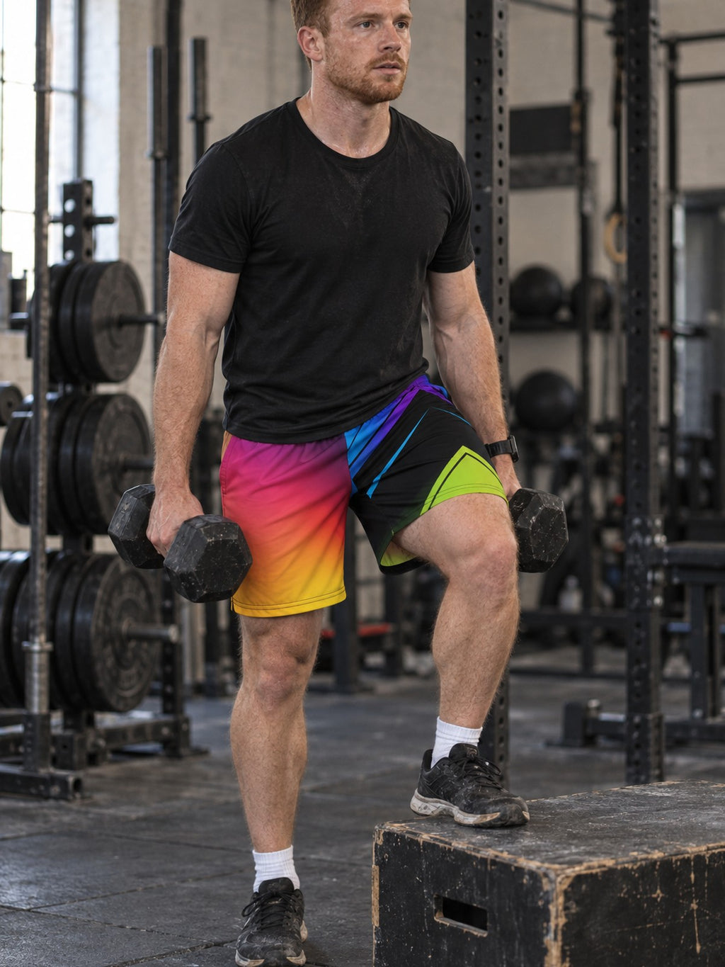 Men's Prism Velocity Athletic Multipurpose Shorts – gym training, front view