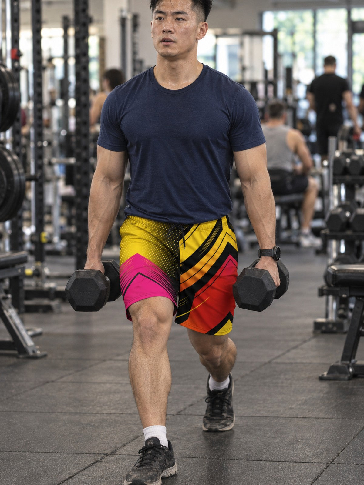 Men's Solar Pulse Athletic Multipurpose Shorts – gym training, front view