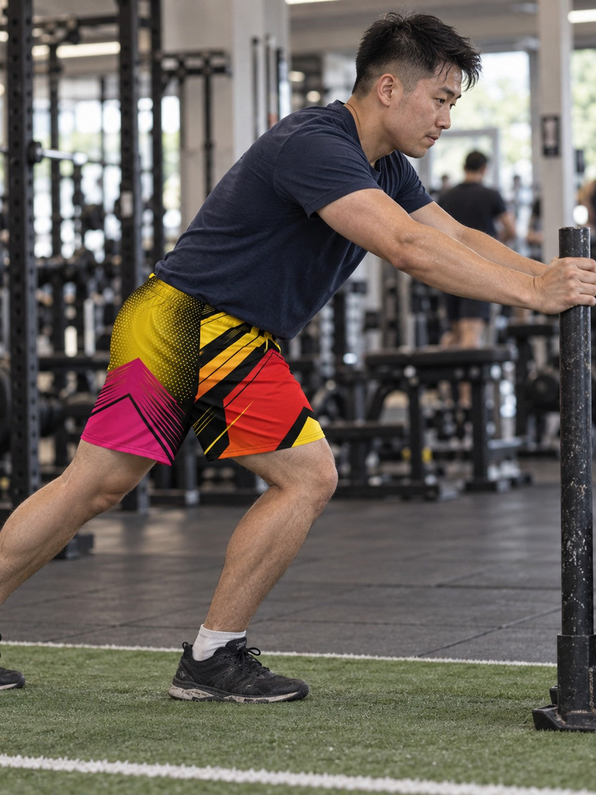 Men's Solar Pulse Athletic Multipurpose Shorts – gym training, side view