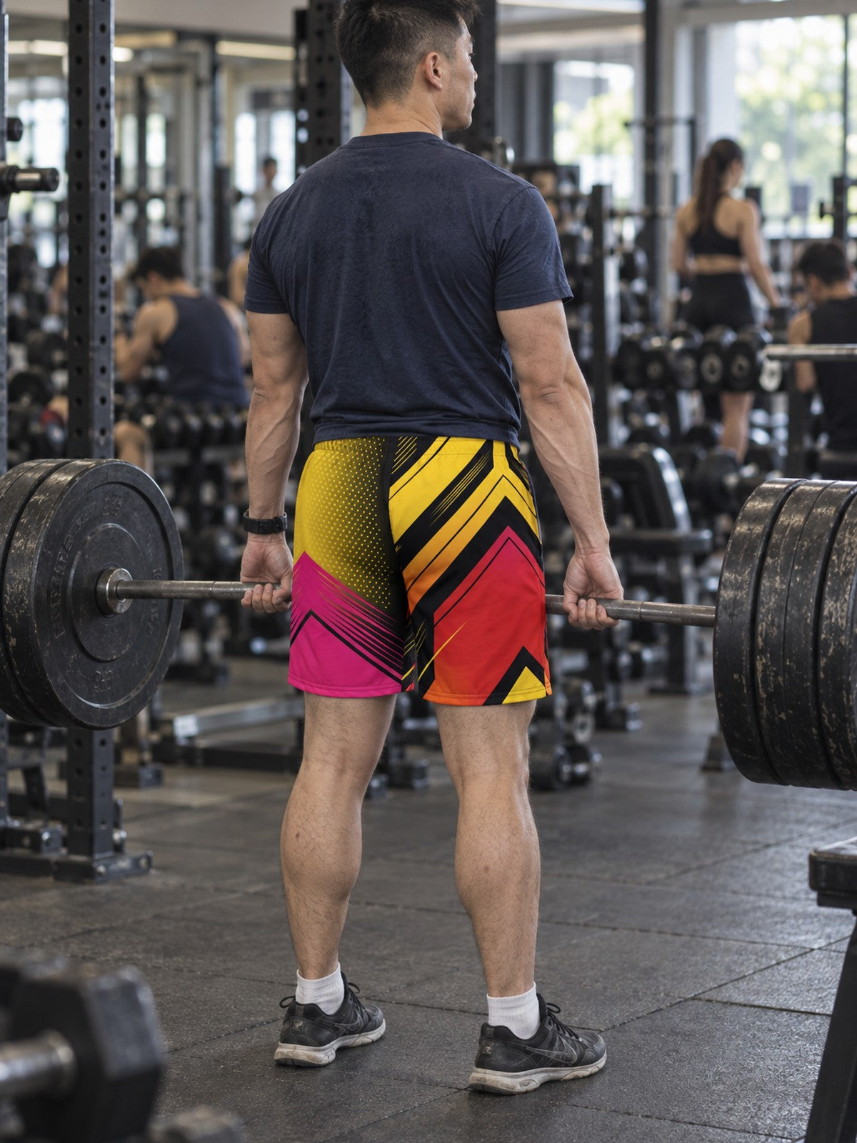 Men's Solar Pulse Athletic Multipurpose Shorts – gym training, rear view
