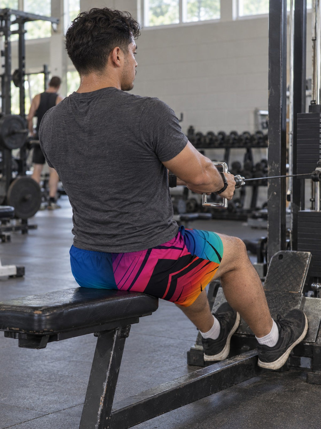 Men's Spectrum Rush Athletic Multipurpose Shorts – gym training, rear view