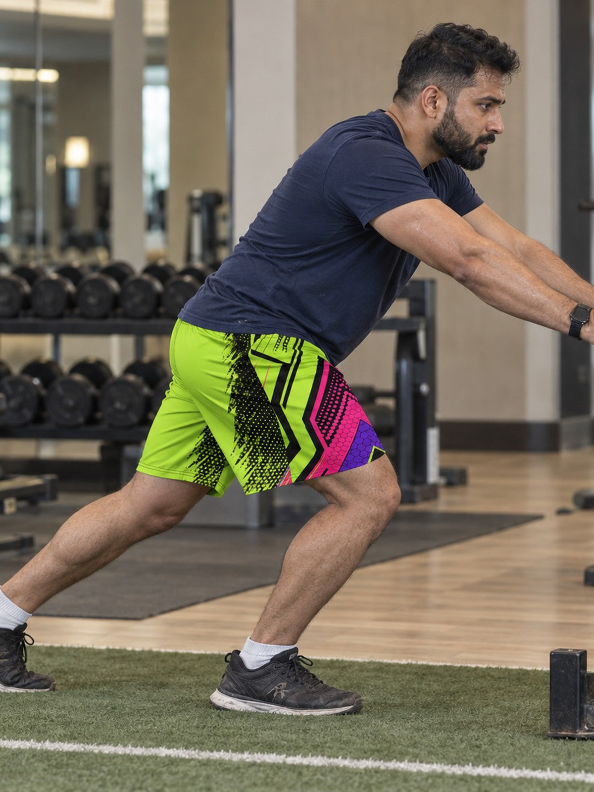 Men's Volt Fusion Athletic Multipurpose Shorts – gym training, side view