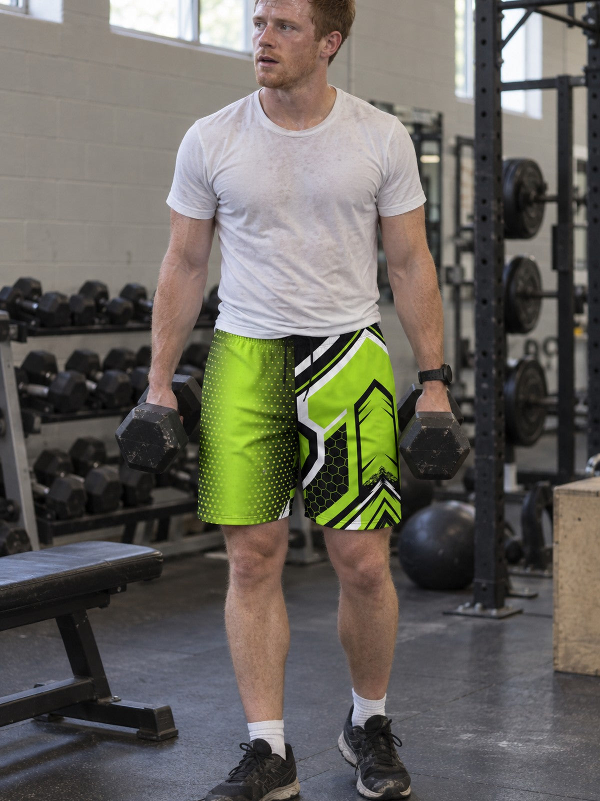 Men's Volt Strike Athletic Multipurpose Shorts – gym training, front view