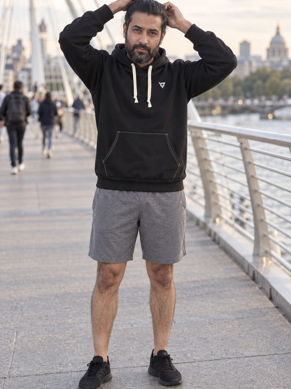 Stealth Black Essential Men's Pullover Hoodie