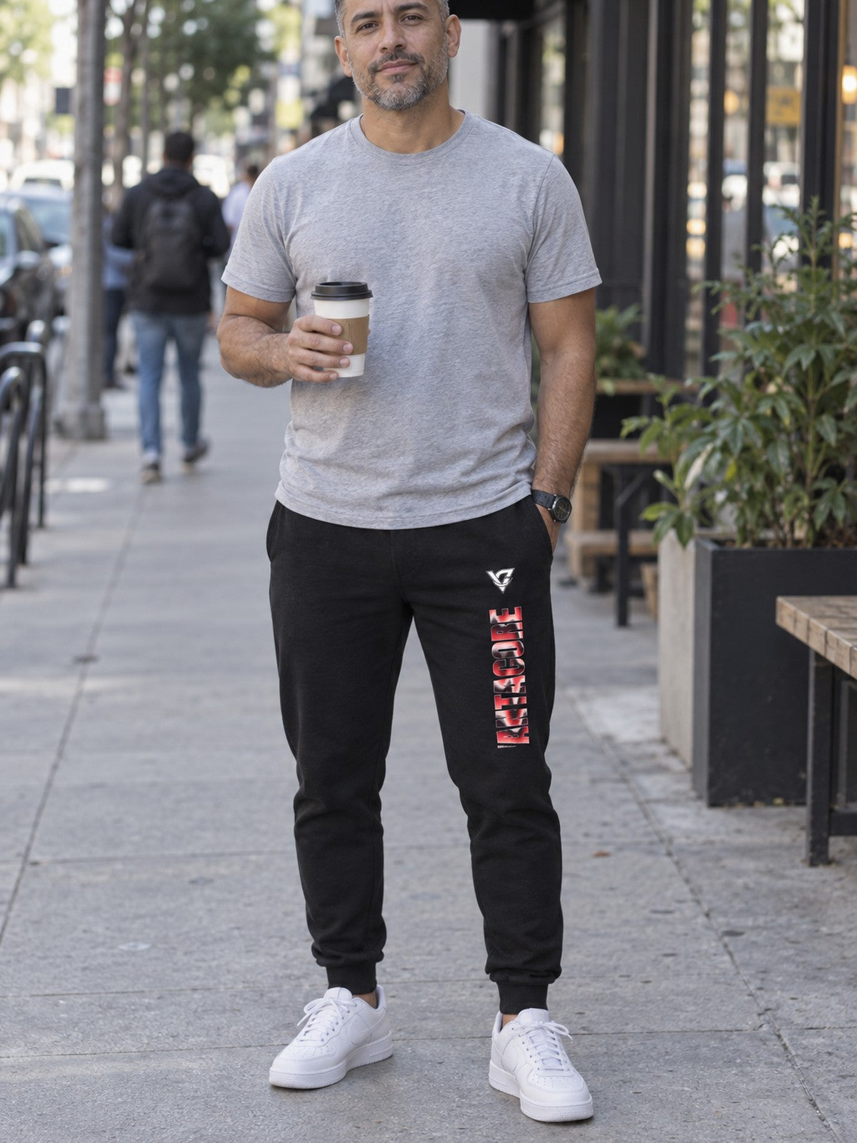 Man wearing the Crimson Wave Men's Joggers