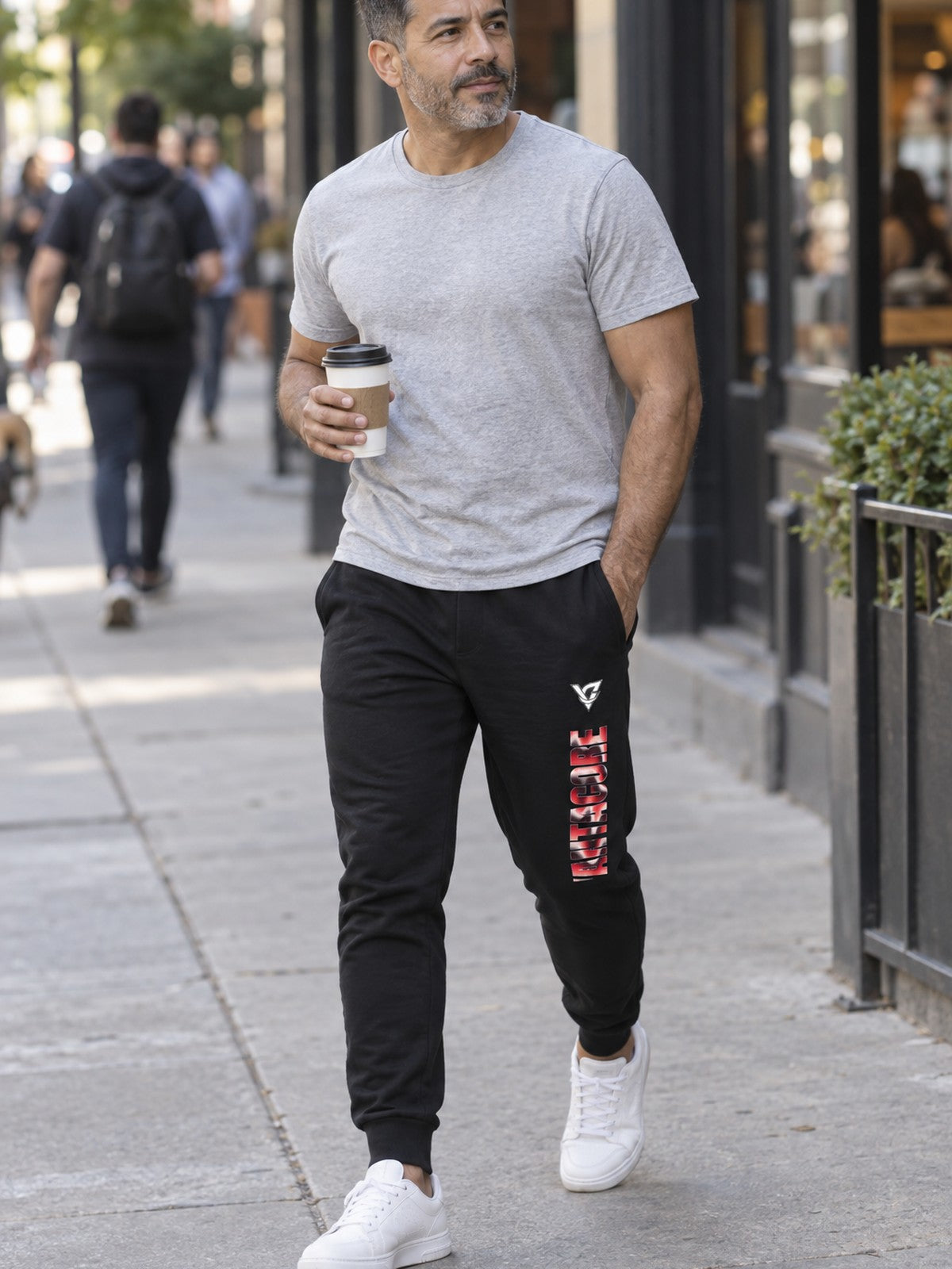 Man wearing the Crimson Wave Men's Joggers