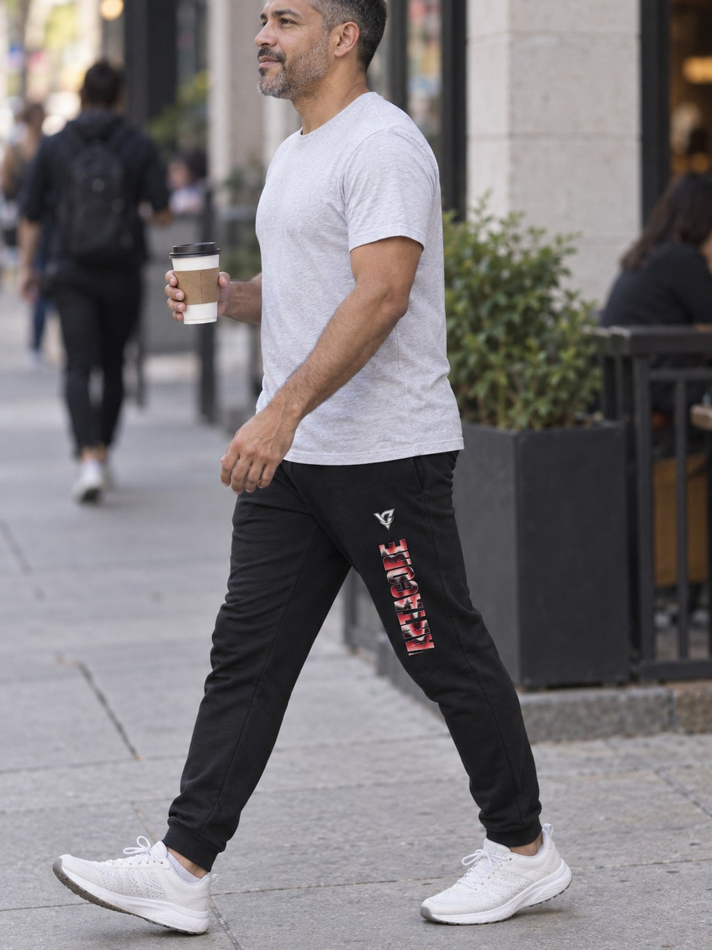 Man wearing the Crimson Wave Men's Joggers