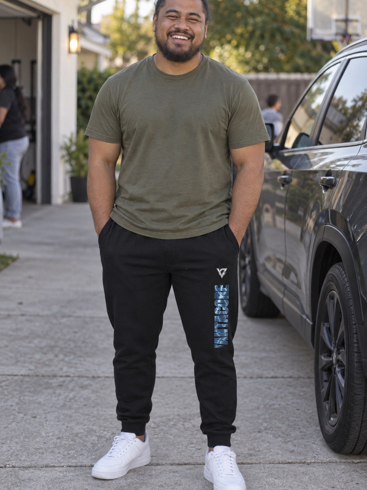 Man wearing the Arctic Lightning Men's Joggers