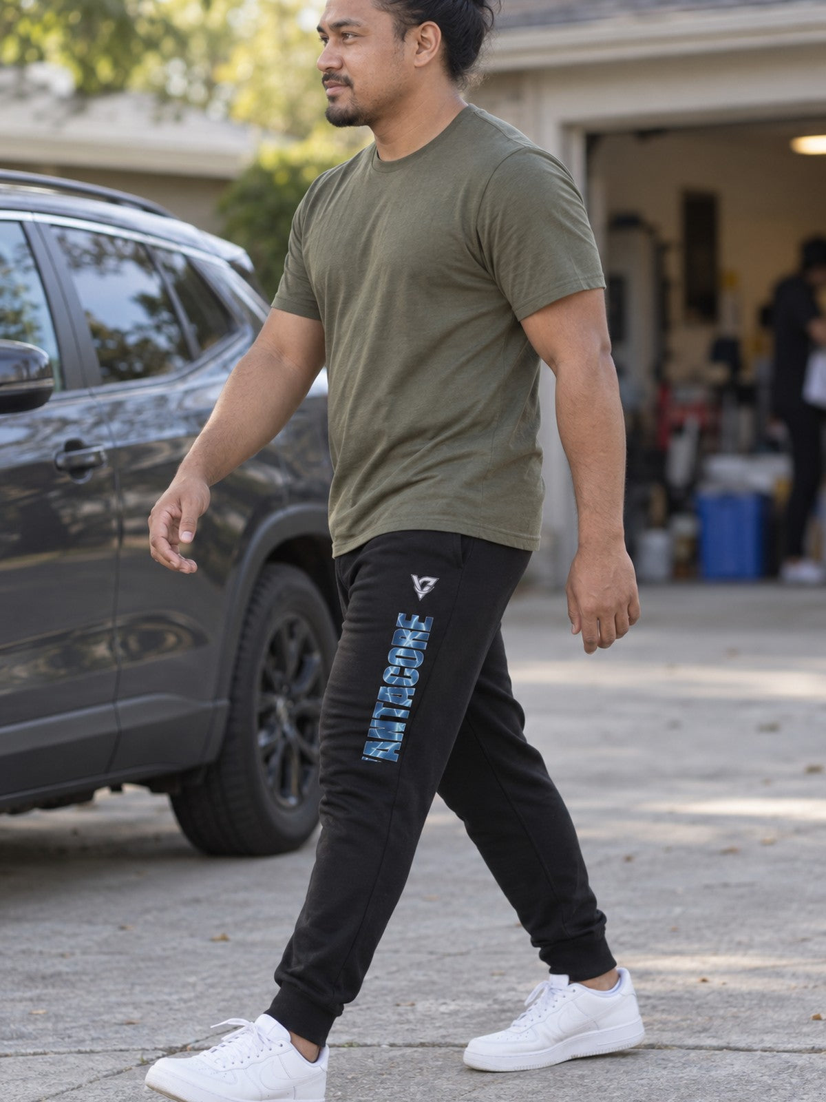 Man wearing the Arctic Lightning Men's Joggers