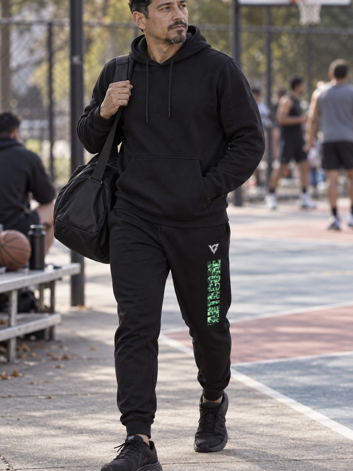 Man wearing the Jungle Magma Men's Joggers