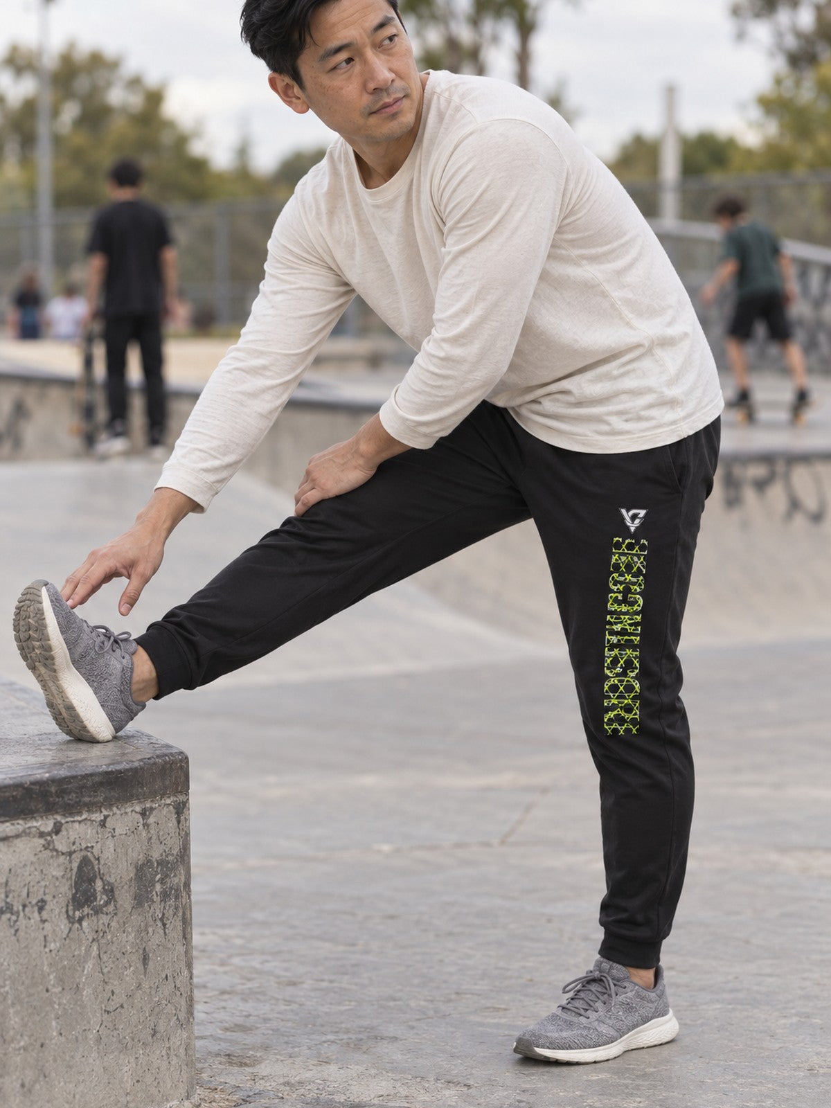 Man wearing the Volt Hex Grid Men's Joggers