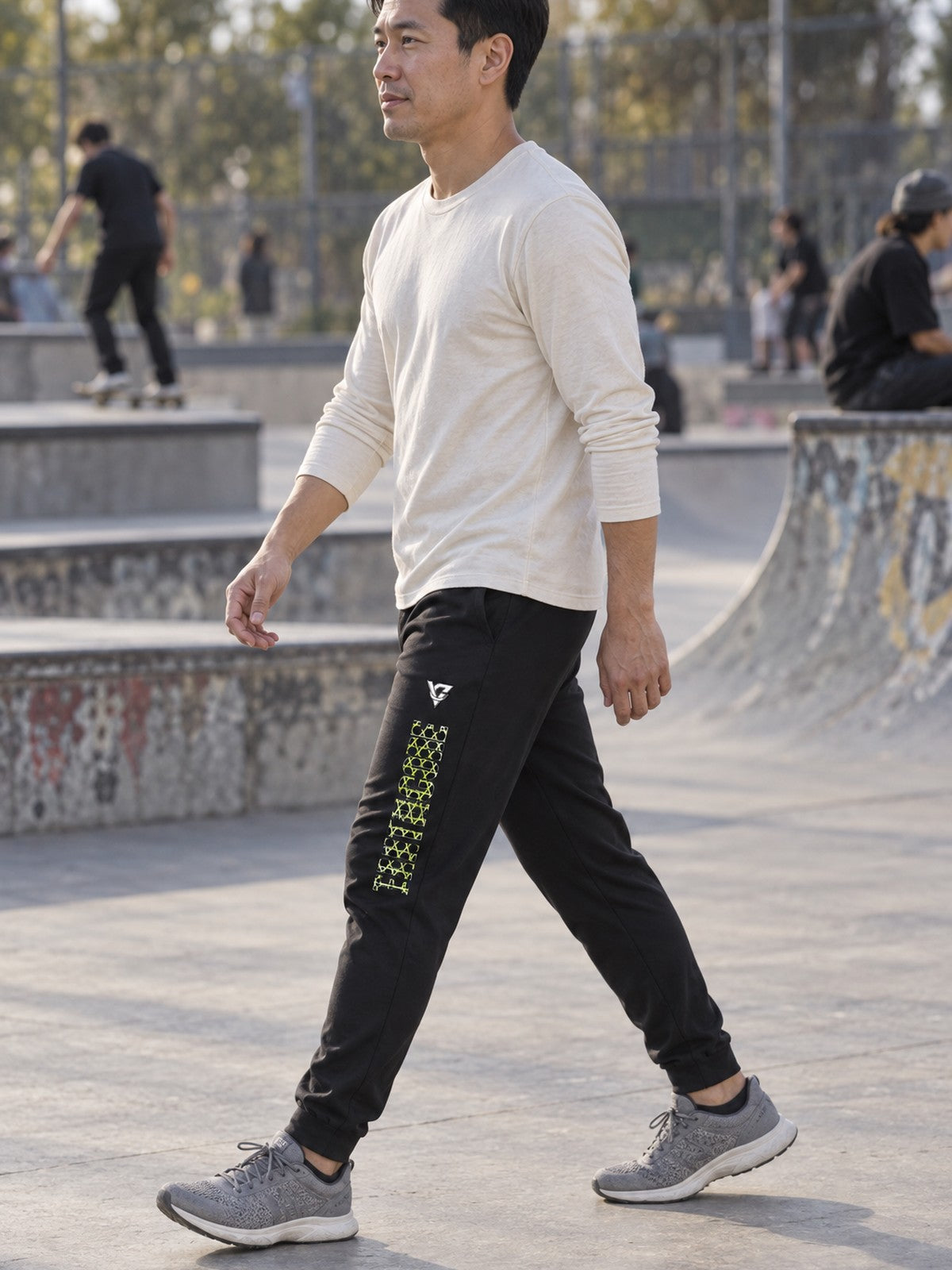 Man wearing the Volt Hex Grid Men's Joggers