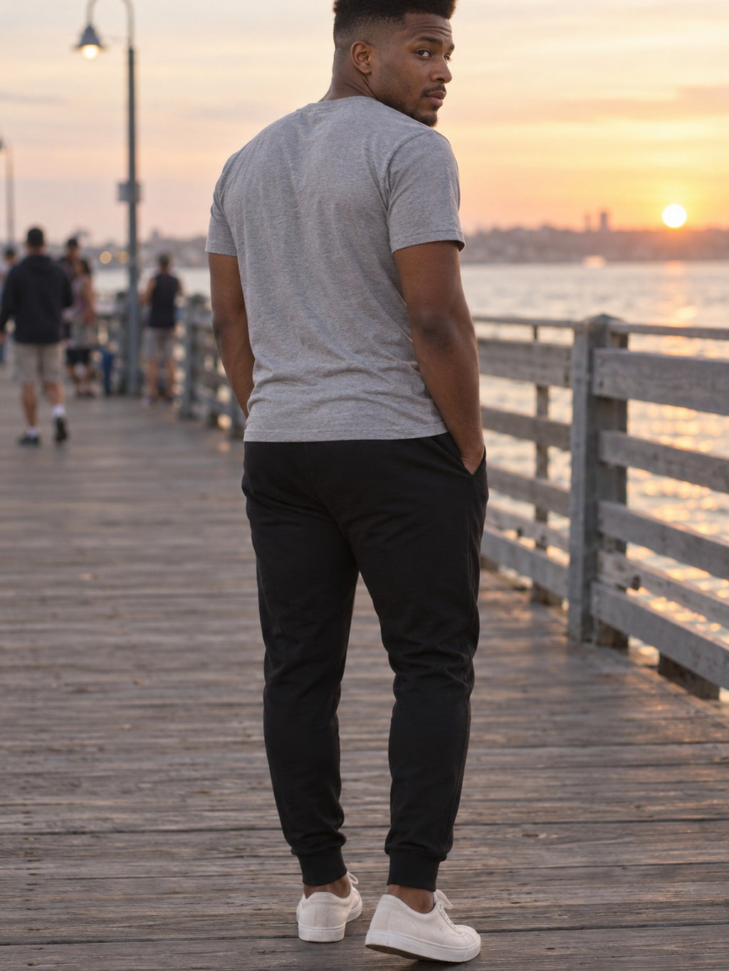 Man wearing the Classic V Logo Men's Joggers