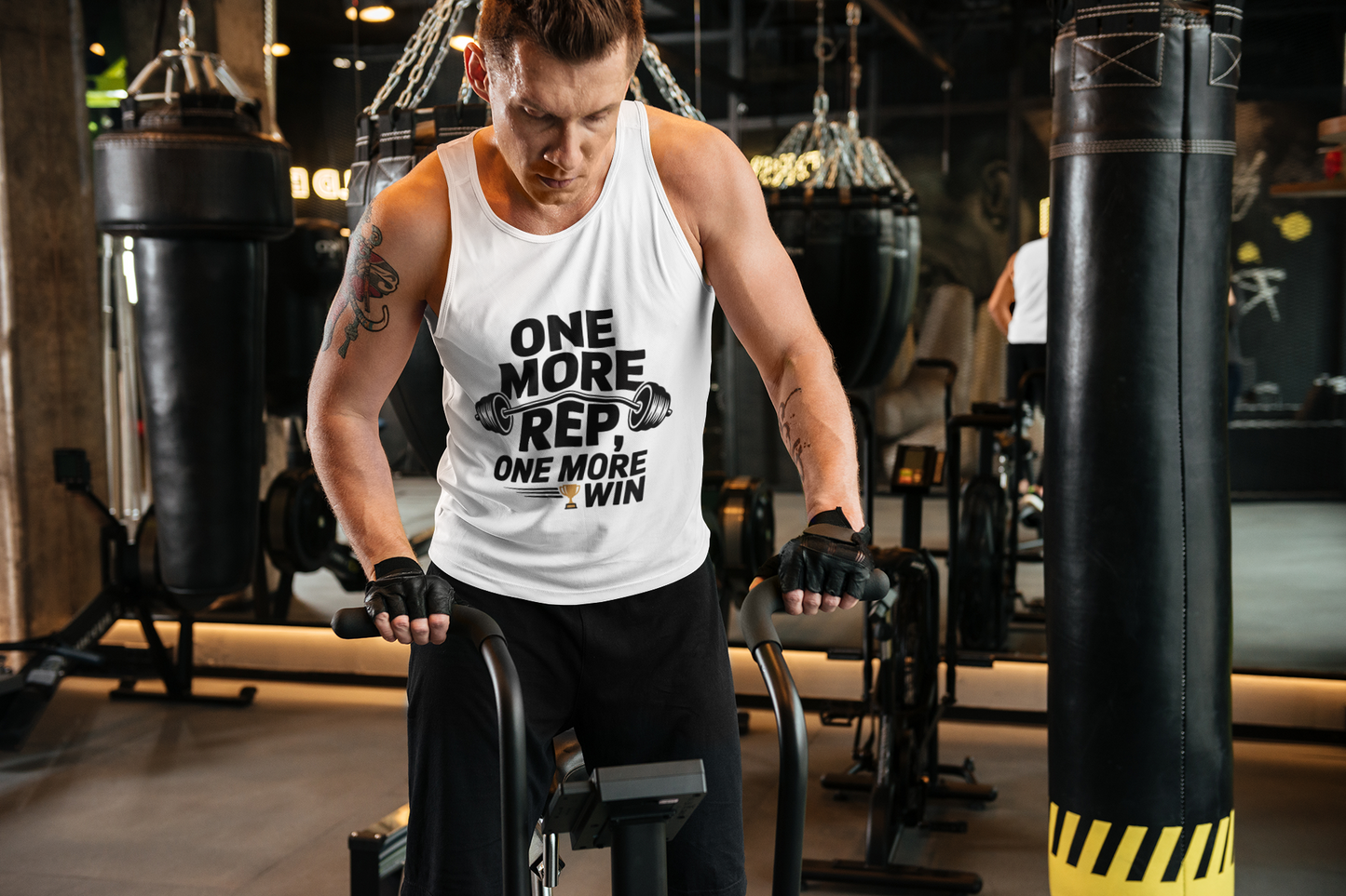 One More Rep One More Win Tank Top – Motivational Gym Tank | Unisex Workout Sleeveless Shirt