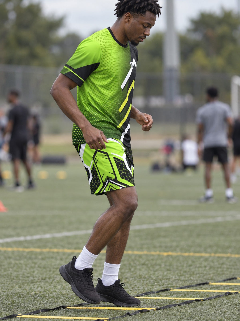 Man wearing the Volt Strike men's matching set – side view
