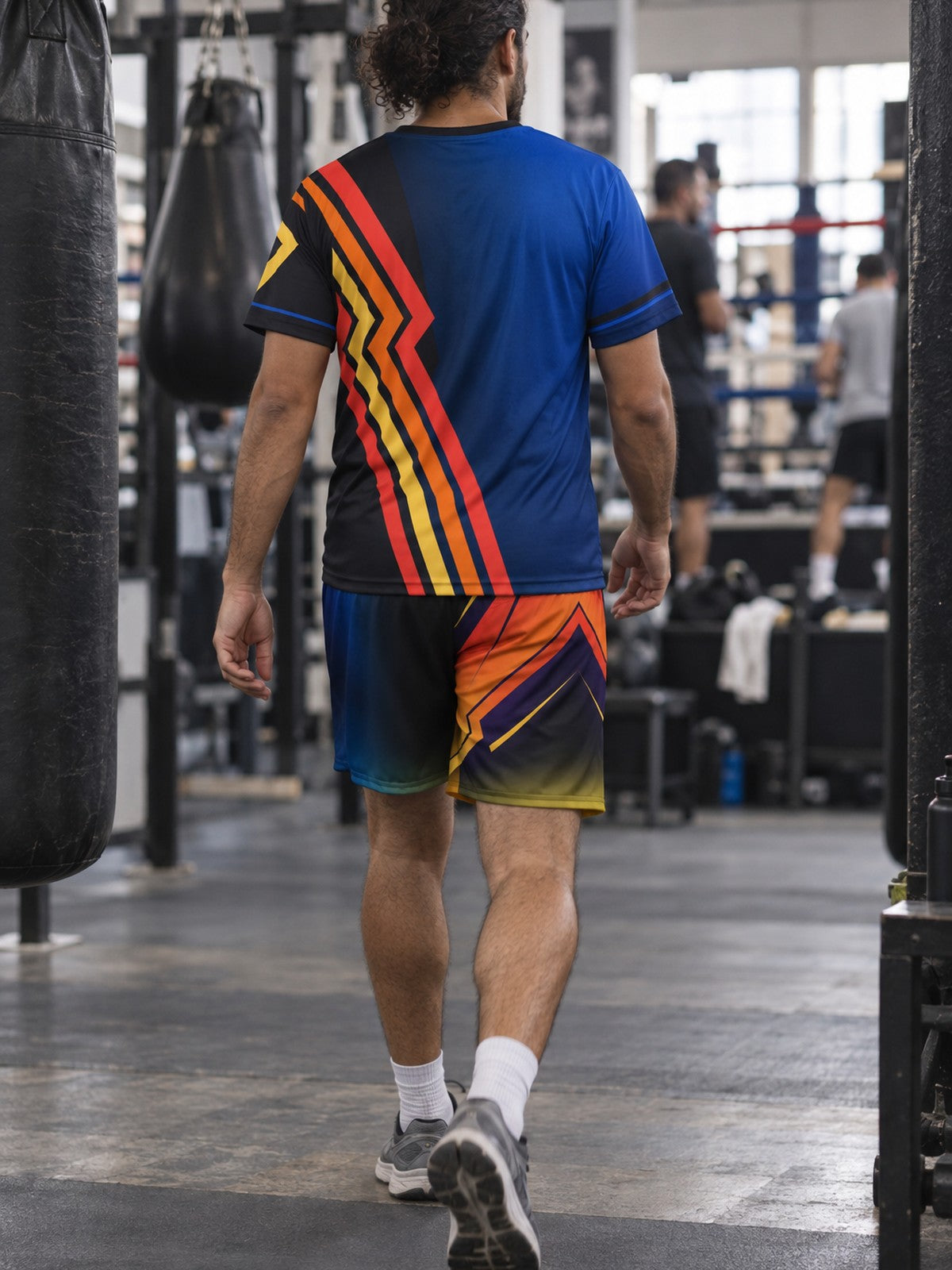 Man wearing the Midnight Horizon men's matching set – back view