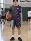 Man wearing the Phantom Pulse men's matching set – athletic shirt and multipurpose shorts – front view