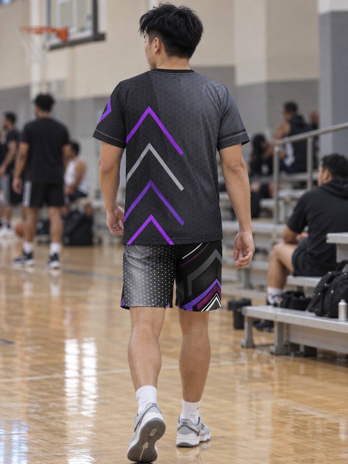 Man wearing the Phantom Pulse men's matching set – back view