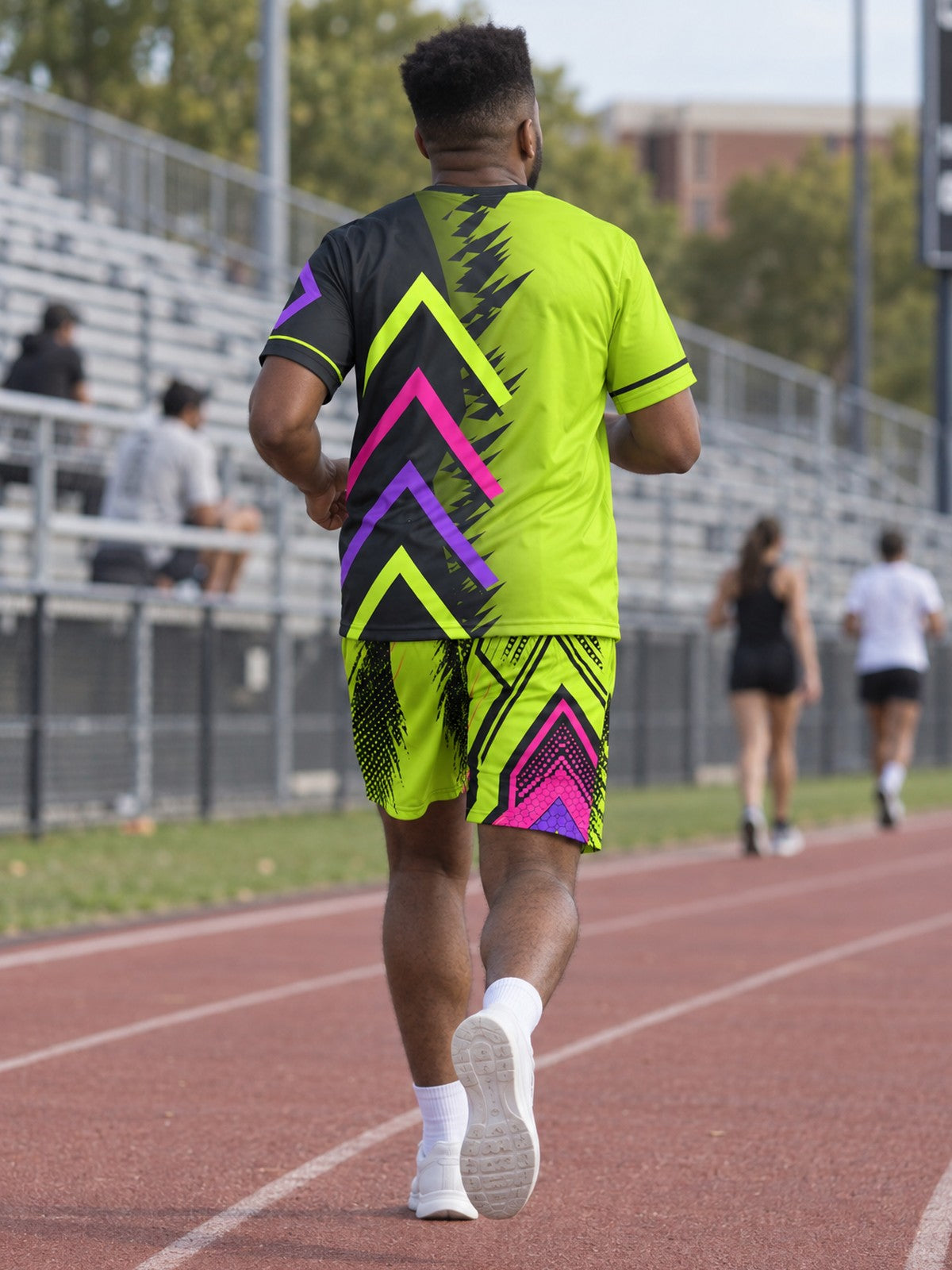 Man wearing the Volt Fusion men's matching set – back view