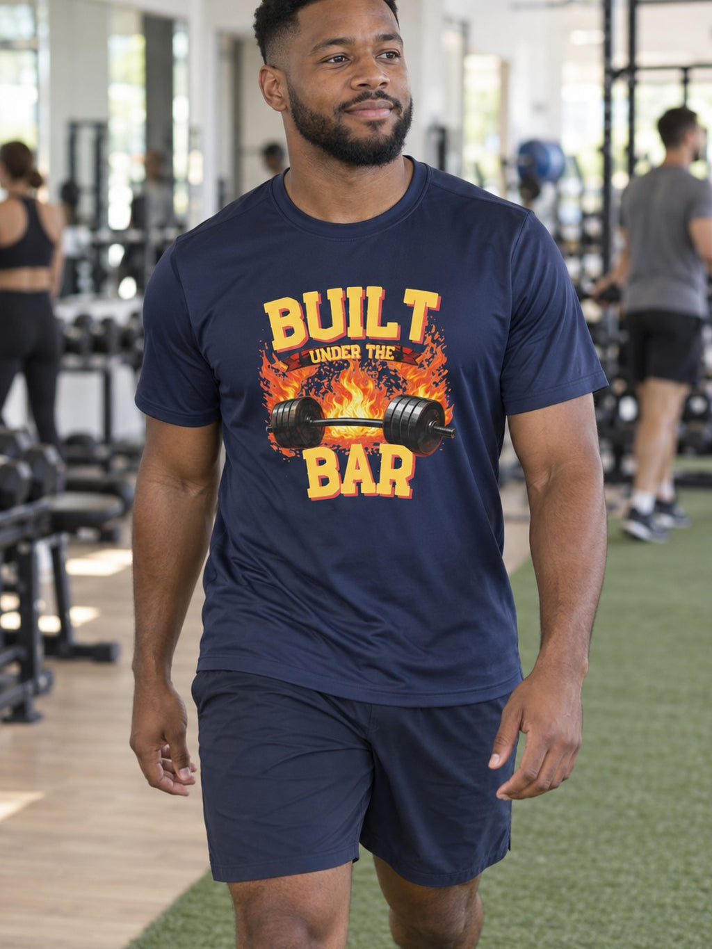 Built Under the Bar – True Navy – front view, gym