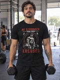 Be Stronger Than Your Excuses Unisex Graphic Gym T-Shirt – Black – front view, gym