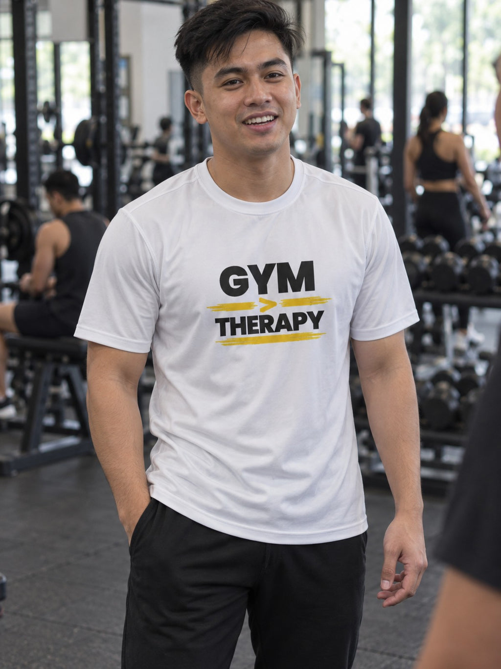 Gym Therapy – White – front view, gym
