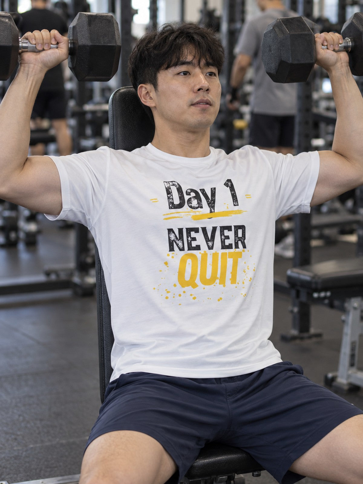 Day 1 – White – front view, gym