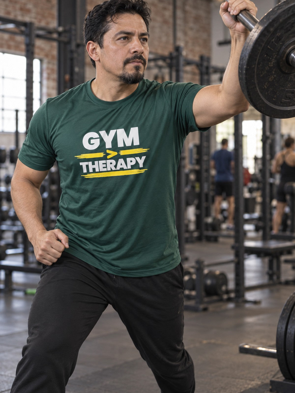Gym Therapy – Forest Green – front view, gym