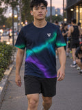 Man training in the Northern Lights men's sports jersey with the Vantacore V emblem on the left chest – front view