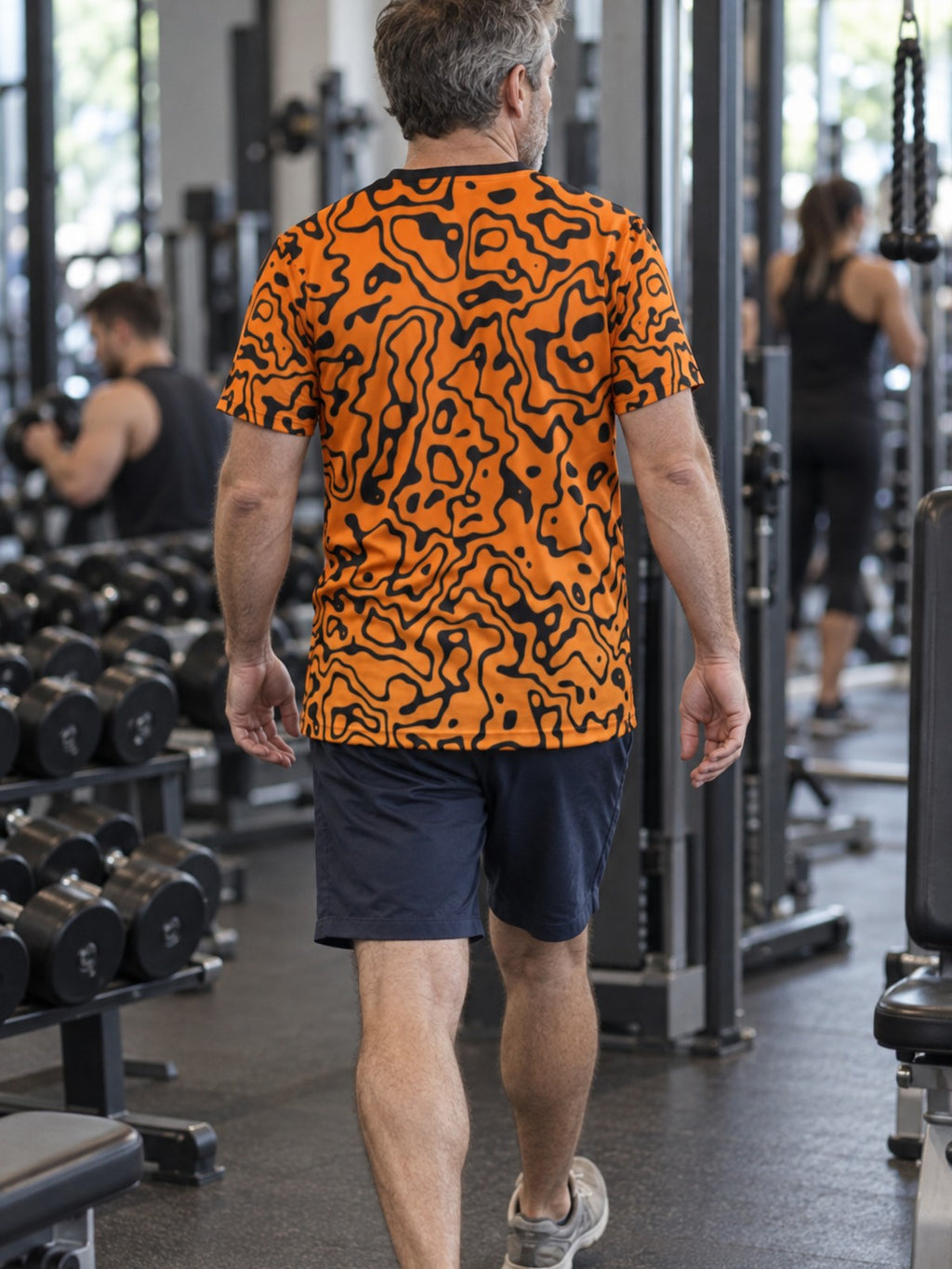 Man training in the Bengal Strike men's sports jersey with the Vantacore V emblem on the left chest – back view
