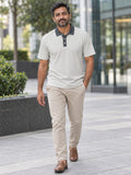 Classic Geometric Polo Shirt — Men's Casual Collared Tee – lifestyle, front view